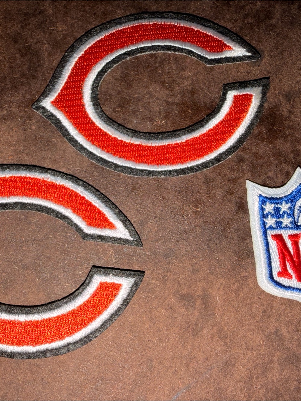 NFL Orange, White, and Black 'C' Embroidered Accent Patches
